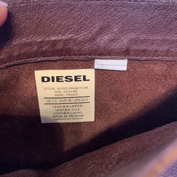 Diesel Desert Prarie Brown Leather High Boots - Picture 11 of 14